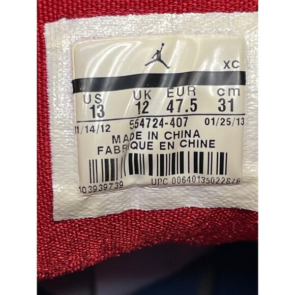 Nike Air Jordan 1 Flight 3 Blue Red White Mens Size 13 Basketball Shoes 2012 - Picture 3 of 12